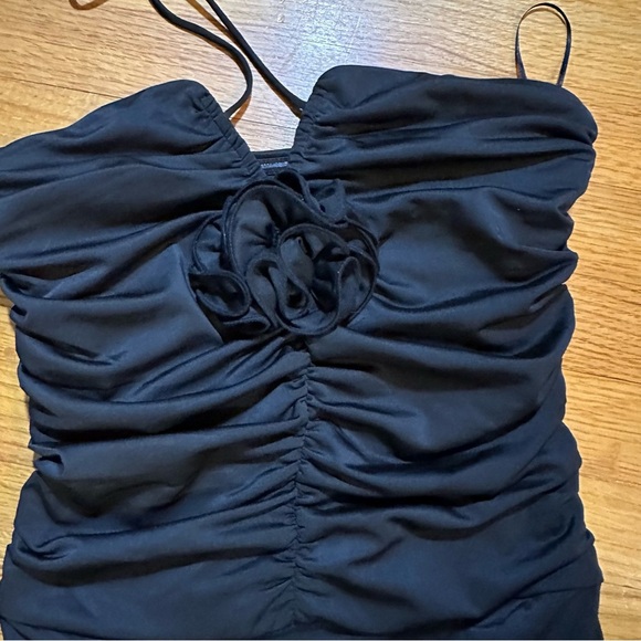 Dee Elly Black Ruched Bodysuit size M(c3 - Picture 3 of 10